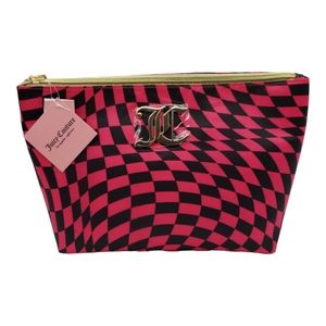 Juicy Couture Travel Cosmetic Bag NWT Pink Black with Travel Size Bottle